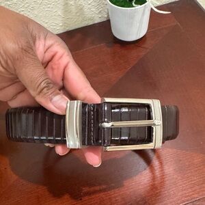 Tulliani Mens Italian Calfskin Dark Brown Belt Sz 36